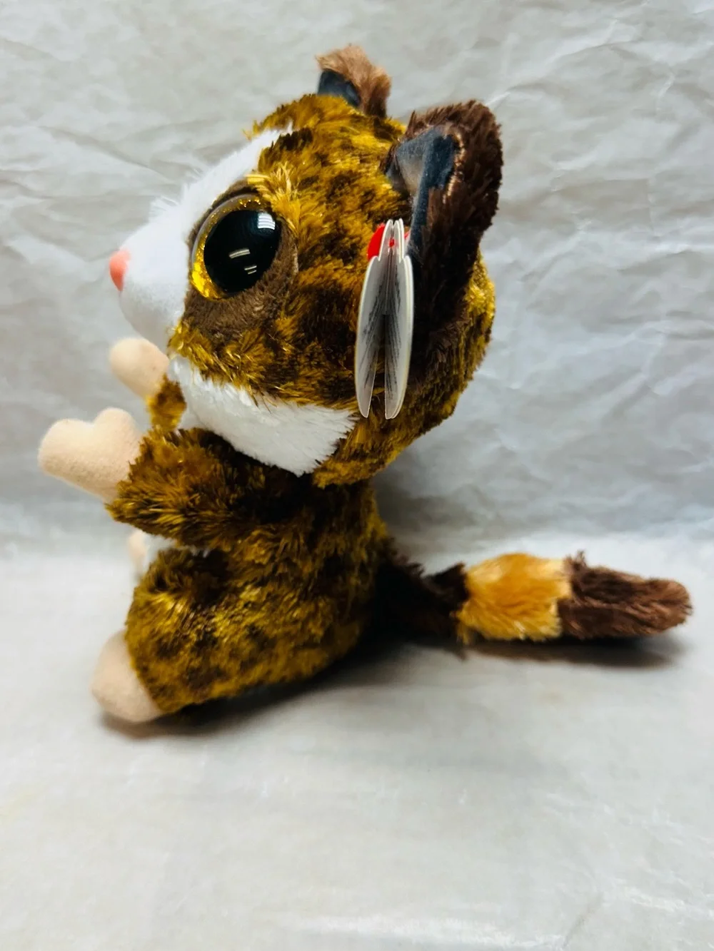 Ty Brown & White Plush Small Pet with Pink Nose